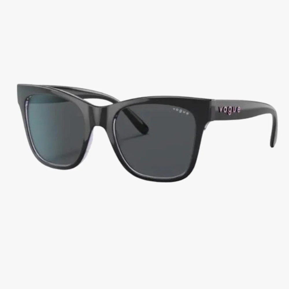 Vogue Ladies Top Black/Serigraphy Sunglass Dark Grey
