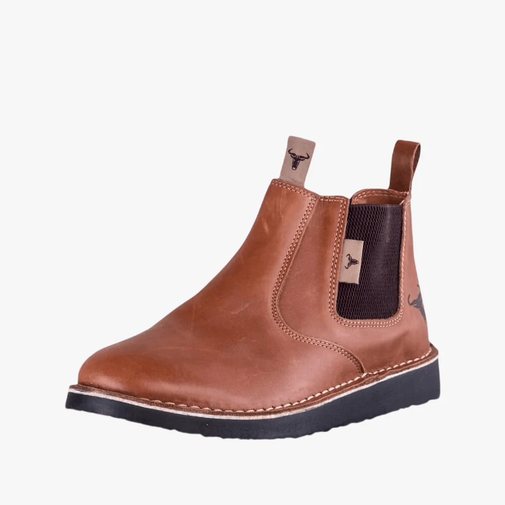 Wildebees Mens Buffalo 2 Chelsea  Leather Boot Tan