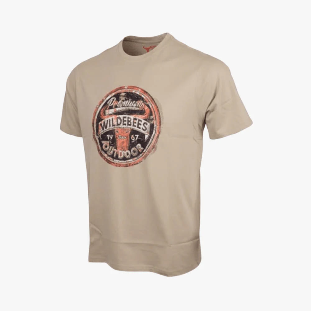 Wildebees Mens Heritage Rusted Sign Tee Desert Sand