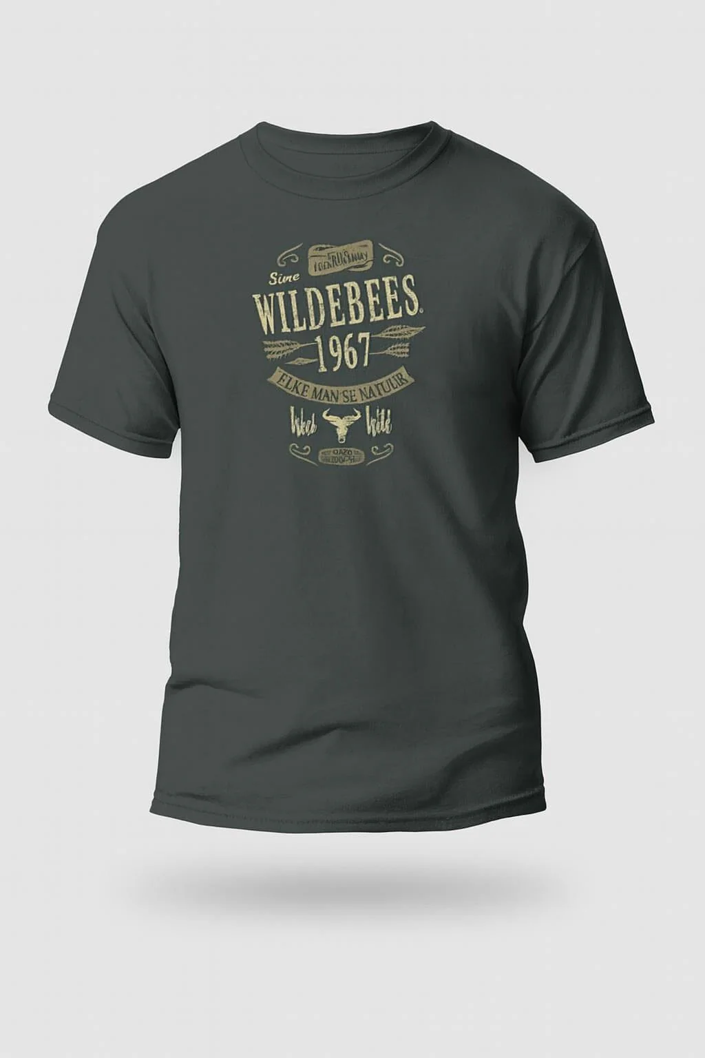 Wildebees Mens Heritage Tee Pewter