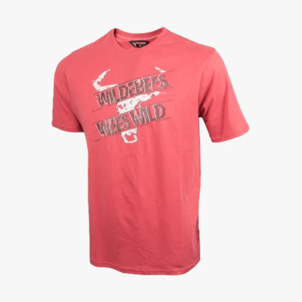 Wildebees Mens Pixel Glitch Short Sleeve Tee Flame
