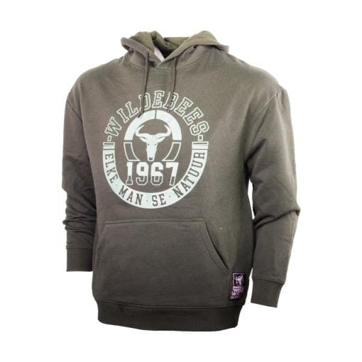 Wildebees Mens Printed Fleece Hoody Fatigue Melange