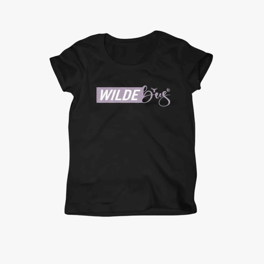 Wildebees Split Slogan Tee Black