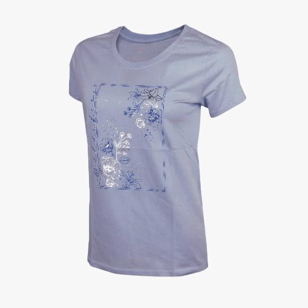 Wildebees Womens Floral Dreams Tee Tiffany Blue